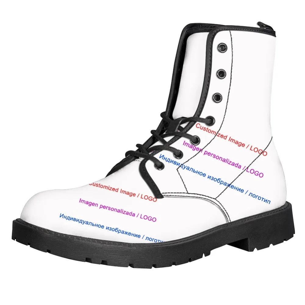 Customized Image LOGO Bitcoin Print Men Boots For Martin Boots Male Shoes Motocycle Boots Warm Ankle Boots Winter Shoes Men Shoe