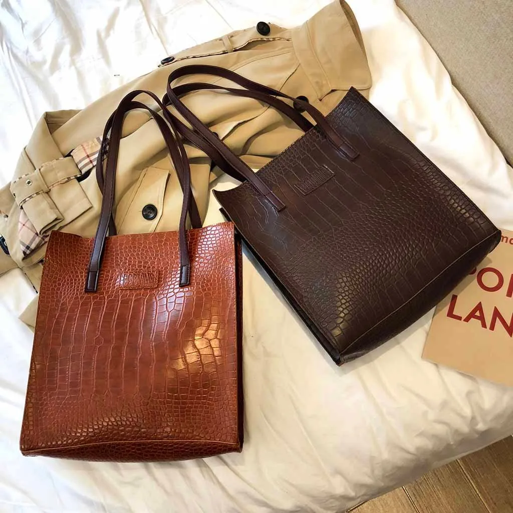Модная сумка с крокодиловым узором, Женская Повседневная Сумка-тоут, роскошная кожаная сумка для покупок, Дамская вместительная сумка для покупок