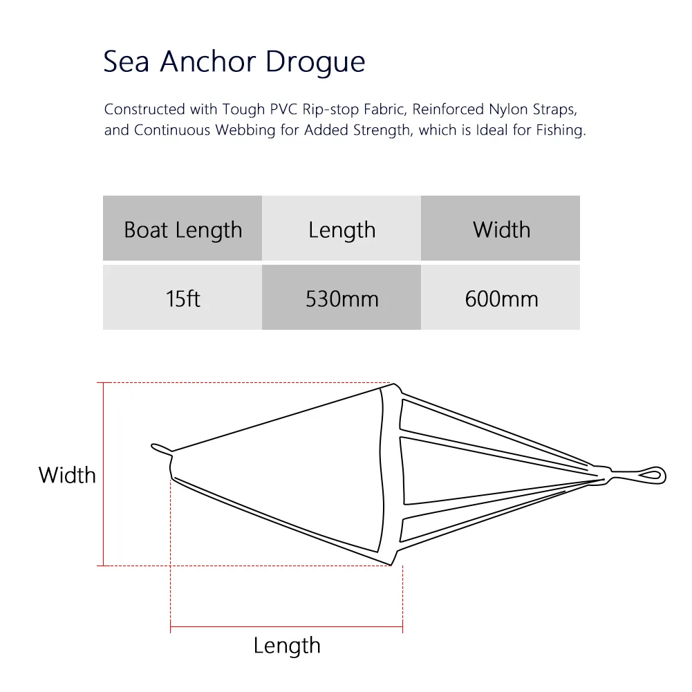 59x55 см морской якорь Drogue тормоз, дрифт носок костюм лодка/яхты/каяк/лодка Каякинг якорь