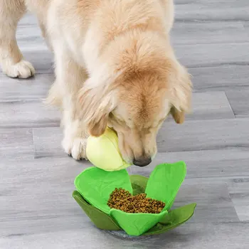 

Puppy Feeder Pet Supplies Cabbage Pet Felt Cloth Anti Choking Bowl Dogs Cats Toy Costing Energy Slow Eating Feeding Food Bowls