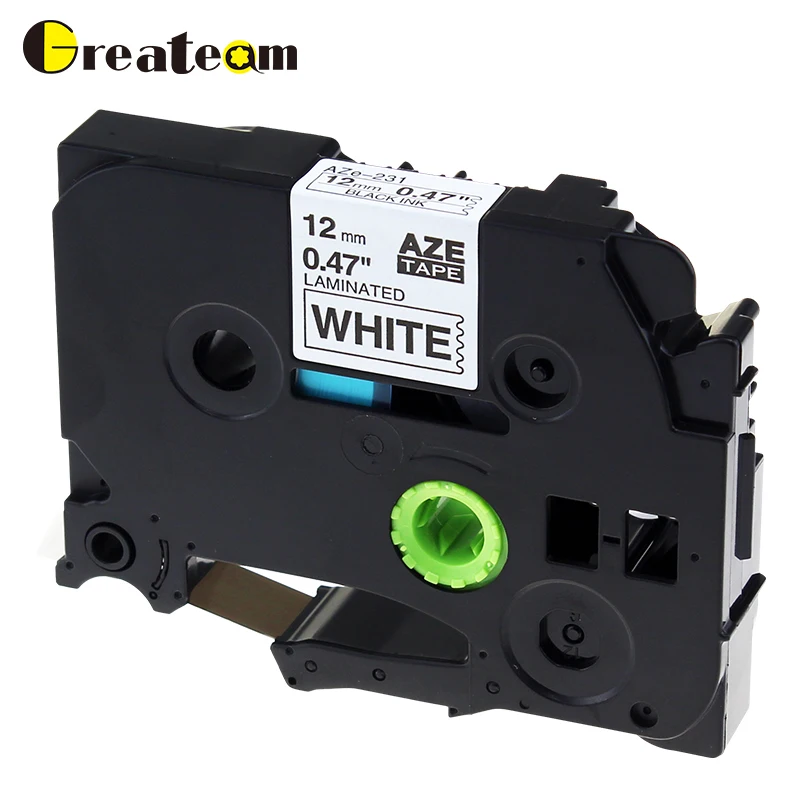 Greateam 1 шт. TZe 231 совместимый с Brother P Touch TZ231 TZe231 черный на белой этикетке лента для PT