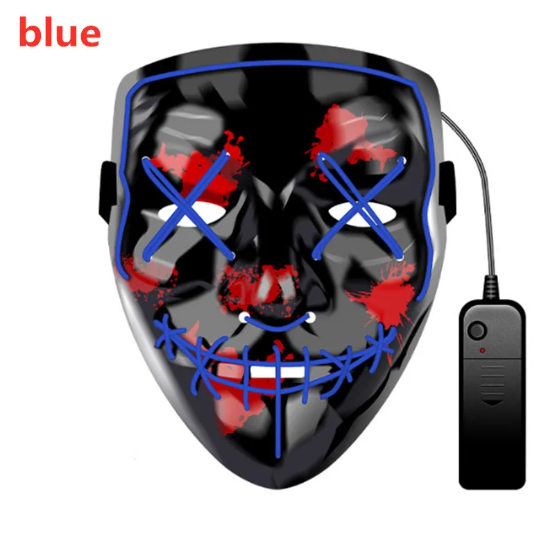 Blue Светодиодный светящаяся маска для выпускного бала, бара, костюмированной вечеринки на Хэллоуин, маска для продольного танца, холодный светильник, маска для Хэллоуина, фестиваля, вечерние, реквизиты - Цвет: Blue