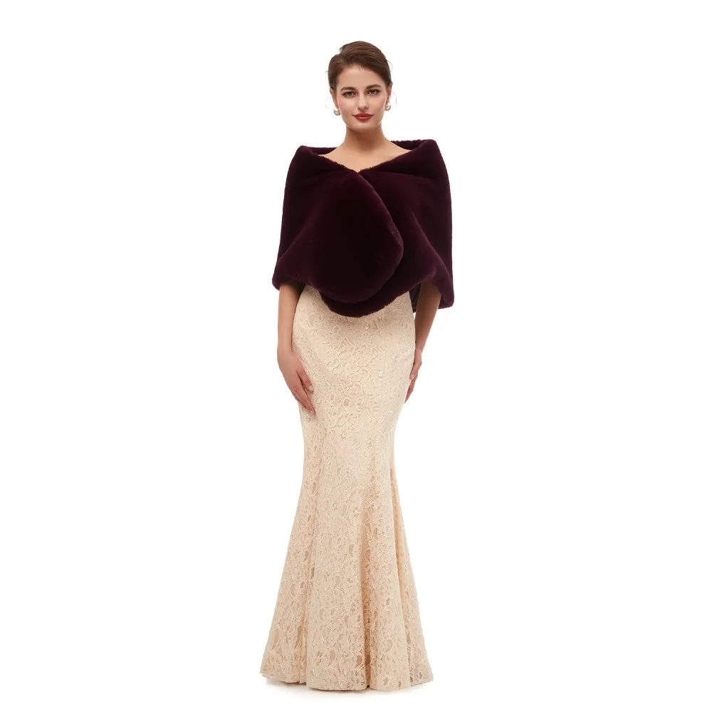 H& S BRIDAL черная зимняя теплая шаль из искусственного меха бордового цвета, 15 цветов, меховая накидка, накидка для свадьбы, вечеринки