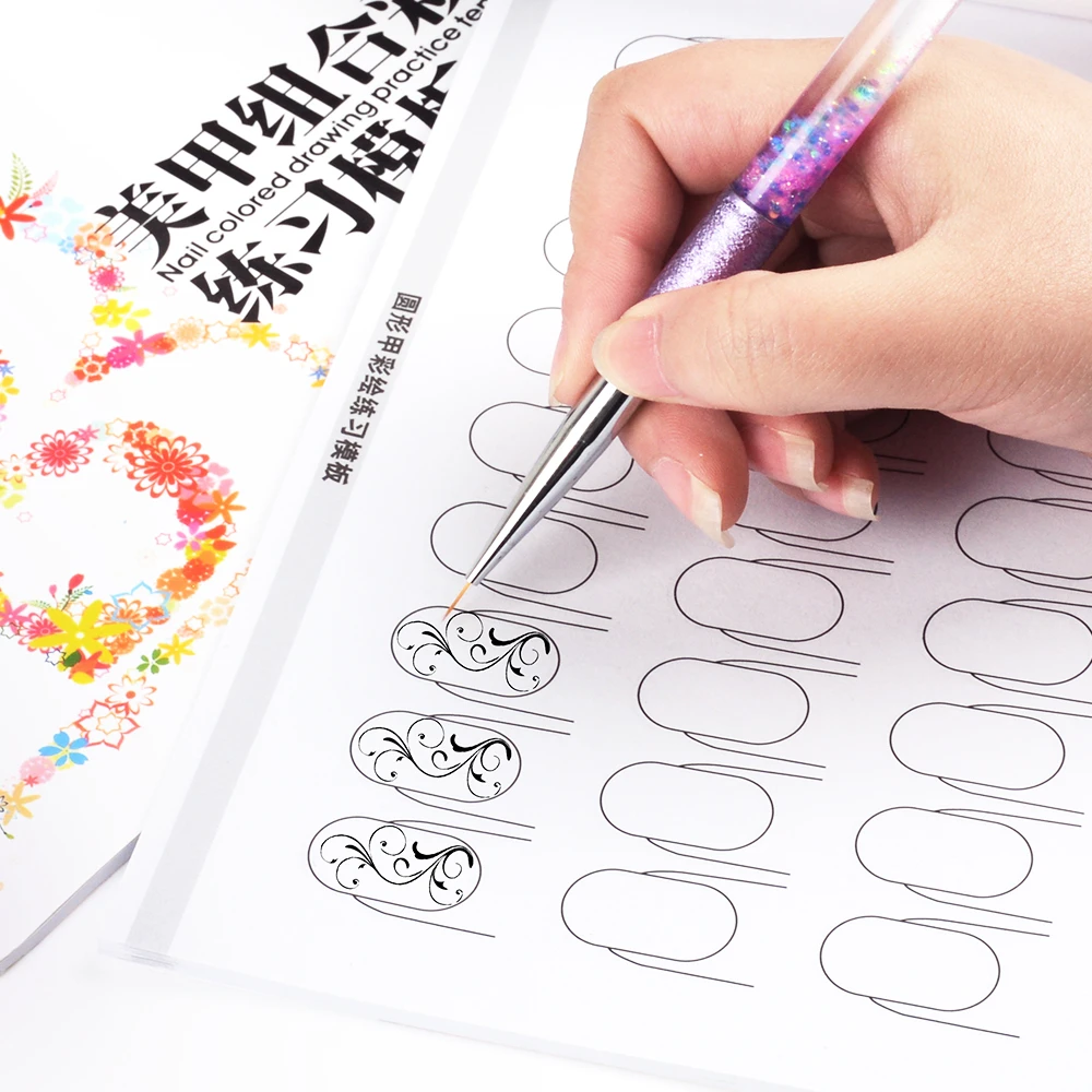 ネイル練習ネイルアートテンプレート学習紙ブックマニキュア絵画練習帳ツール4デザイン爪accessoires ネイルアートグッズ Aliexpress