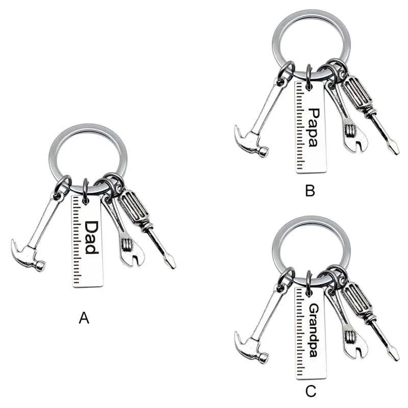 Новинка, брелок с надписью "папа", креативный молоток, отвертка, брелок "гаечный ключ", декоративная сумочка, кисточка, подвесной кулон, подарки на день отца