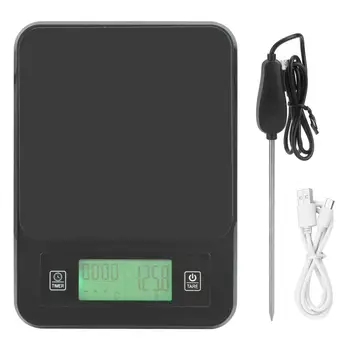 

3Kg /0.1g Electronic Home Kitchen Scale Portable Cooking Food Scale Weight with Temperature Probe