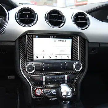 

Car Center Control Panel AC CD Covers Car Styling Carbon Fiber Car Console Frame Stickers For Ford Mustang 2015 2016 2017 2018