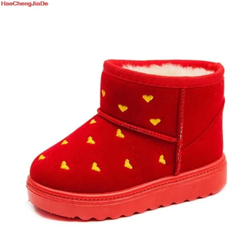 

New Children's Boots Winter Snow Boots for Girls Lovely Cotton Baby Warm Shoes Princess Boots Kids Sneakers Boys Leather Boots