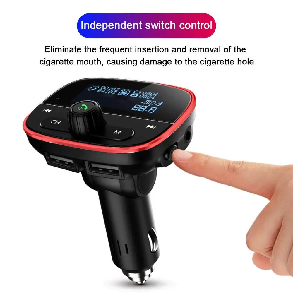 Автомобильный MP3 плеер передатчик 1 77 дюймов ЖК дисплей Bluetooth fm Hands Free вольтметр