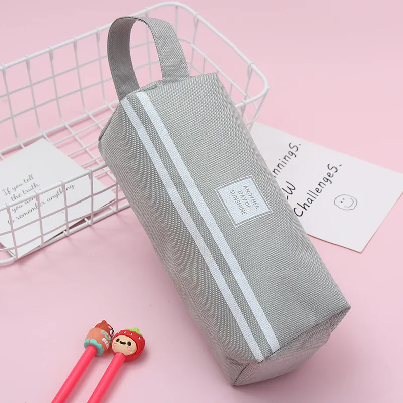 canvas pencil case Kawaii school supplies Solid color estuche escolar trousse scolaire stylo pencil box pencilcase kalem kutusu