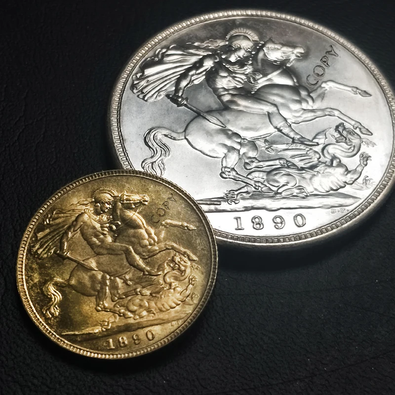 2 шт 1887-1892 Королева Великобритании Виктории монархин копии монет Коллекционная медь копия британская монета - Цвет: 1890
