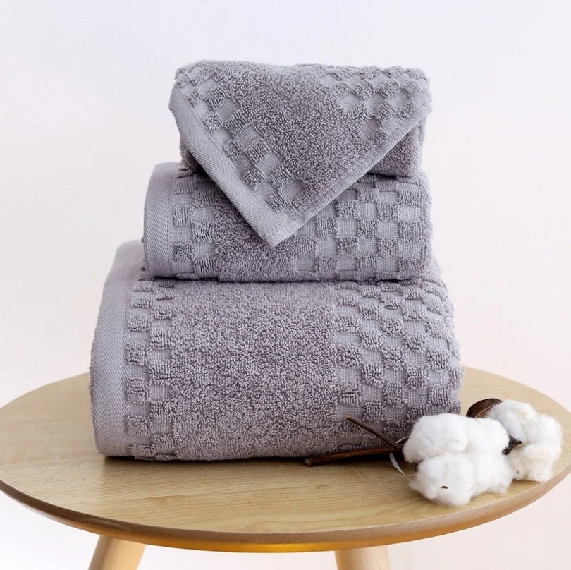 3 Colors High Quality Cotton Towel Set Blended Egyptian Absorbent 1*Bath 1*Face 1*Hand Pcs/set | Дом и сад