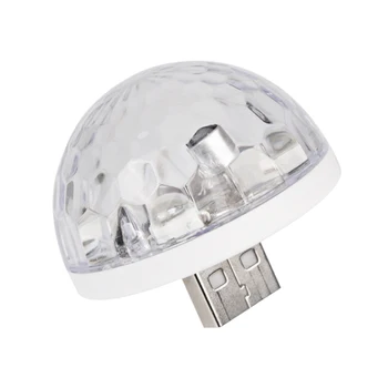 

Usb Mini Led Disco Magic Light Ball Portable Karaoke Party Decor Lamp Dj Stage Bar With Android Mic-Usb Adapter White