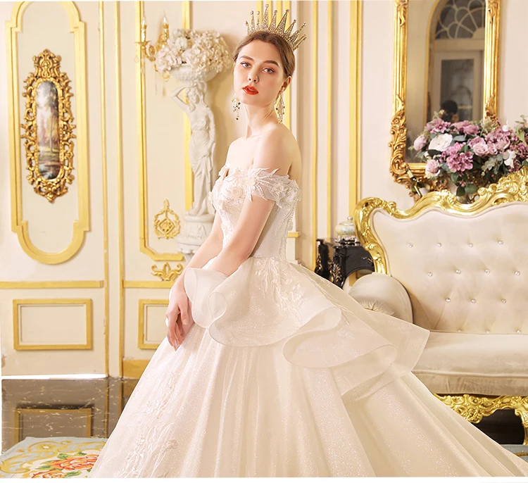Роскошное Свадебное платье для беременных Vsetido De Novia, свадебное платье для беременных, аппликации из бисера, королевское свадебное платье с шлейфом, свадебное платье для невесты