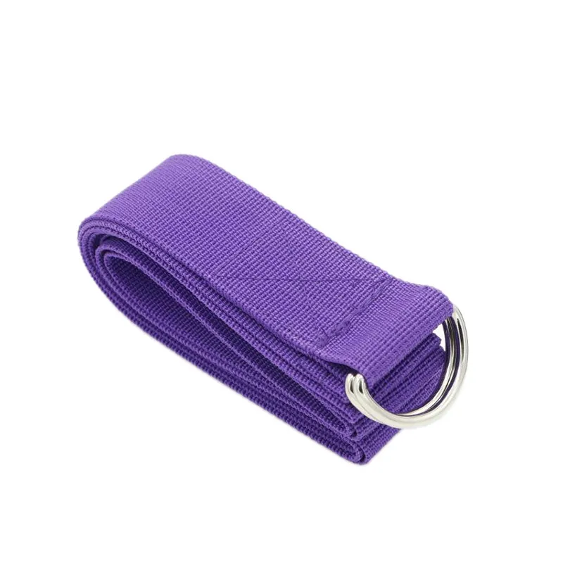 Женский эластичный ремень для йоги, разноцветный пояс с d-образным кольцом для фитнеса, упражнений, гимнастики, фигуры, талии, ног, сопротивления, фитнес-ленты для йоги - Цвет: Фиолетовый