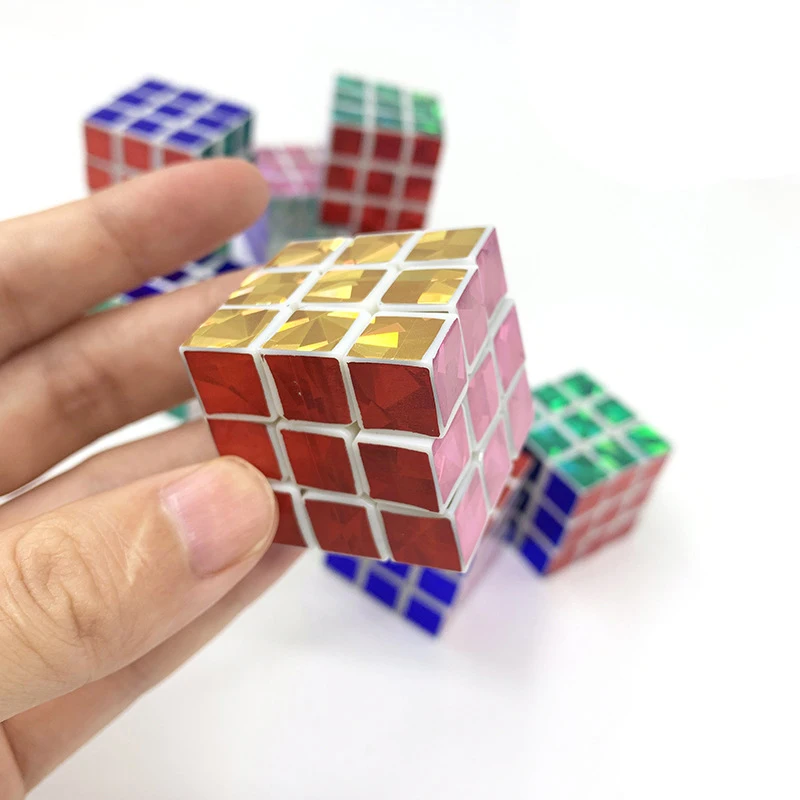 6 шт. 3x3x3 мини-Волшебный куб ослепляющий цвет Stickerless головоломка кубики профессиональная скорость волшебный куб Развивающие игрушки для студентов