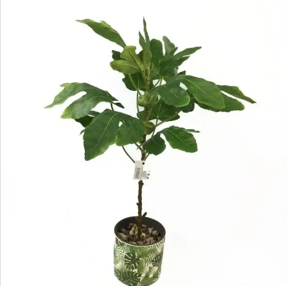 70cm Artificial Lifelike Glued Silk Fig Fruit Plants Branches Fake Fig Leaves Branches Home Gardon Bonsai Decor
