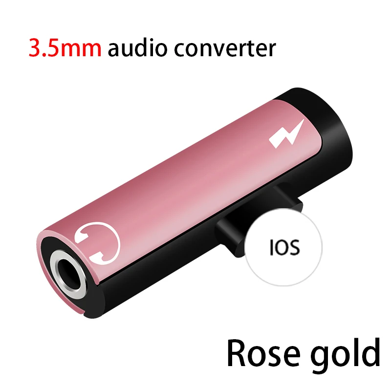 rose gold Для iPhone 11X7 8 Plus аудио адаптер IOS 13 для lightning до 3,5 мм разъем, гарнитура 3,5 Aux кабель для наушников OTG сплиттер Adaptador - Цвет: rose gold