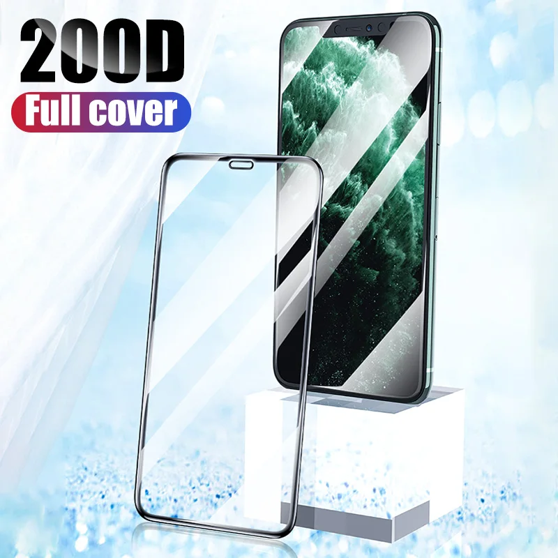 

200D Curved Edge Protective Glass on the For iPhone X 7 8 6 6s Plus Tempered Screen Protector For iPhone 11 XS Max Pro X XR Film