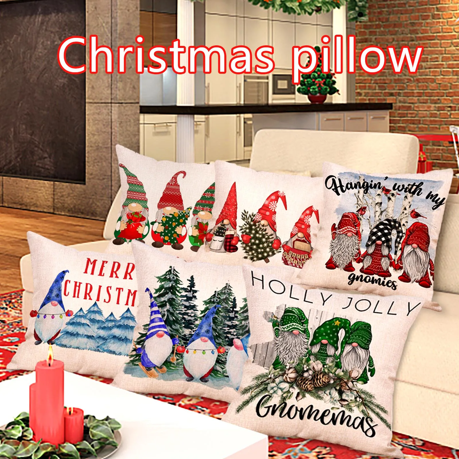Рождественские украшения наволочки с картонным рисунком хлопковые льняные