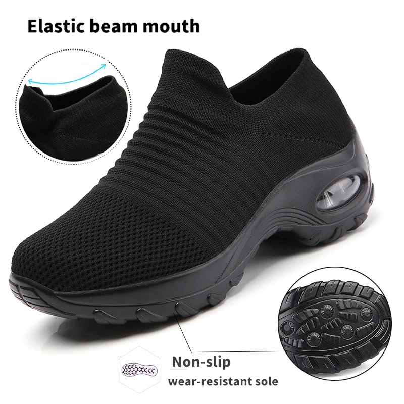 Women Tennis Shoes tennis shoes Air Cushion 5CM Height Increase Sports Sneakers Breathable Female Walking Sock Shoes Thick Bottom Platforms