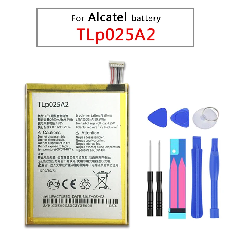 Для Alcatel One Touch Onetouch POP C9 Dual 7047D Idol X Plus OT 6043D 8000D 8008D 2500 мАч мобильный аккумулятор