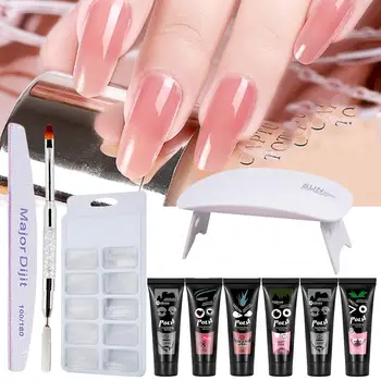 

Poly Nail Extension Kit Poly Gel Nail Lamp Crystal UV LED Jelly Acrylic Gel Nail Enhancement Builder UV Gel Nail Art Brush Set