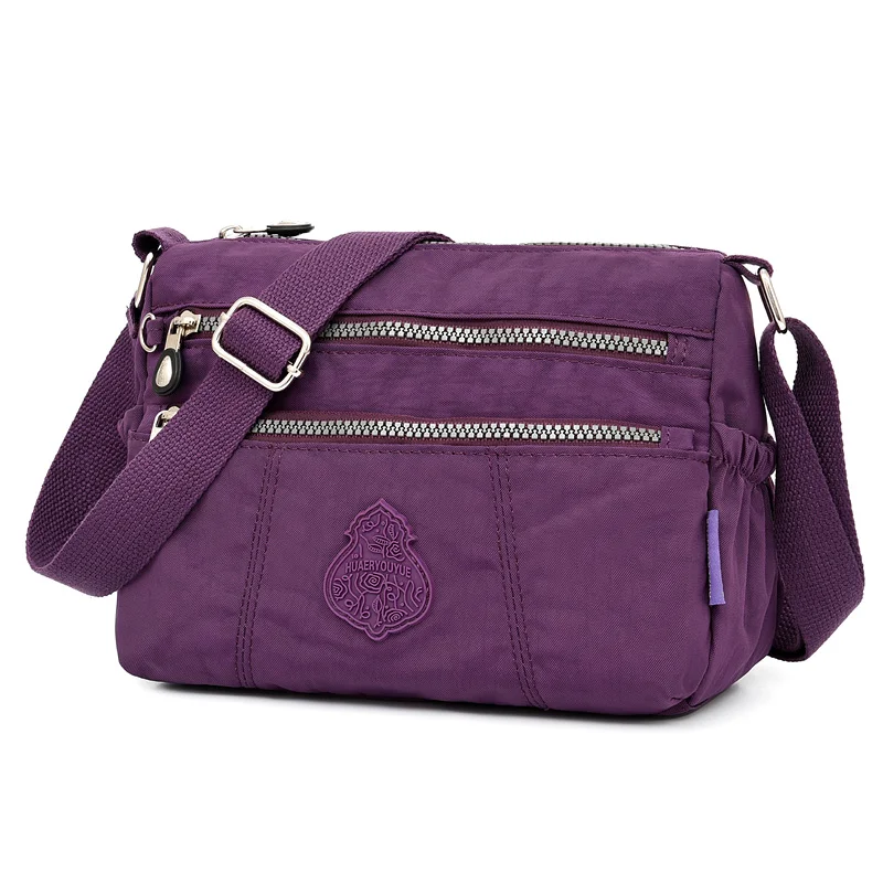 Водонепроницаемые нейлоновые женские сумки-мессенджеры модные сумки через плечо Bolsas клатч дорожные женские сумки на плечо Mujer - Цвет: Фиолетовый