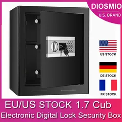 DIOSMIO – coffre fort de 1.7 pieds cubes, boîte de sécurité numérique électronique avec clavier, indicateur LED, étanche au feu 