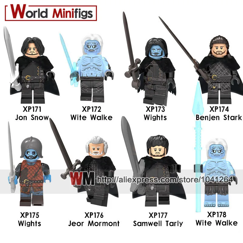 

1 Set Game of Thrones Jon Snow White Walke Wights Benjen Stark Samwell Tarly Ice and Fire Building Blocks Kids Toys