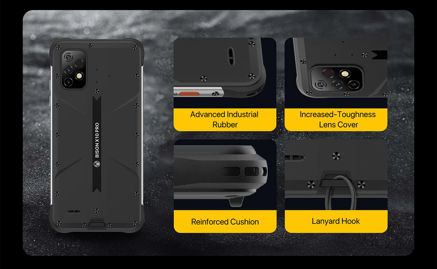 Global Version UMIDIGI BISON X10 Pro NFC Smartphone 6.53" HD+ Display IP68&IP69K 4GB 128GB Helio P60 20MP Triple Camera 6150mAh best pocophone