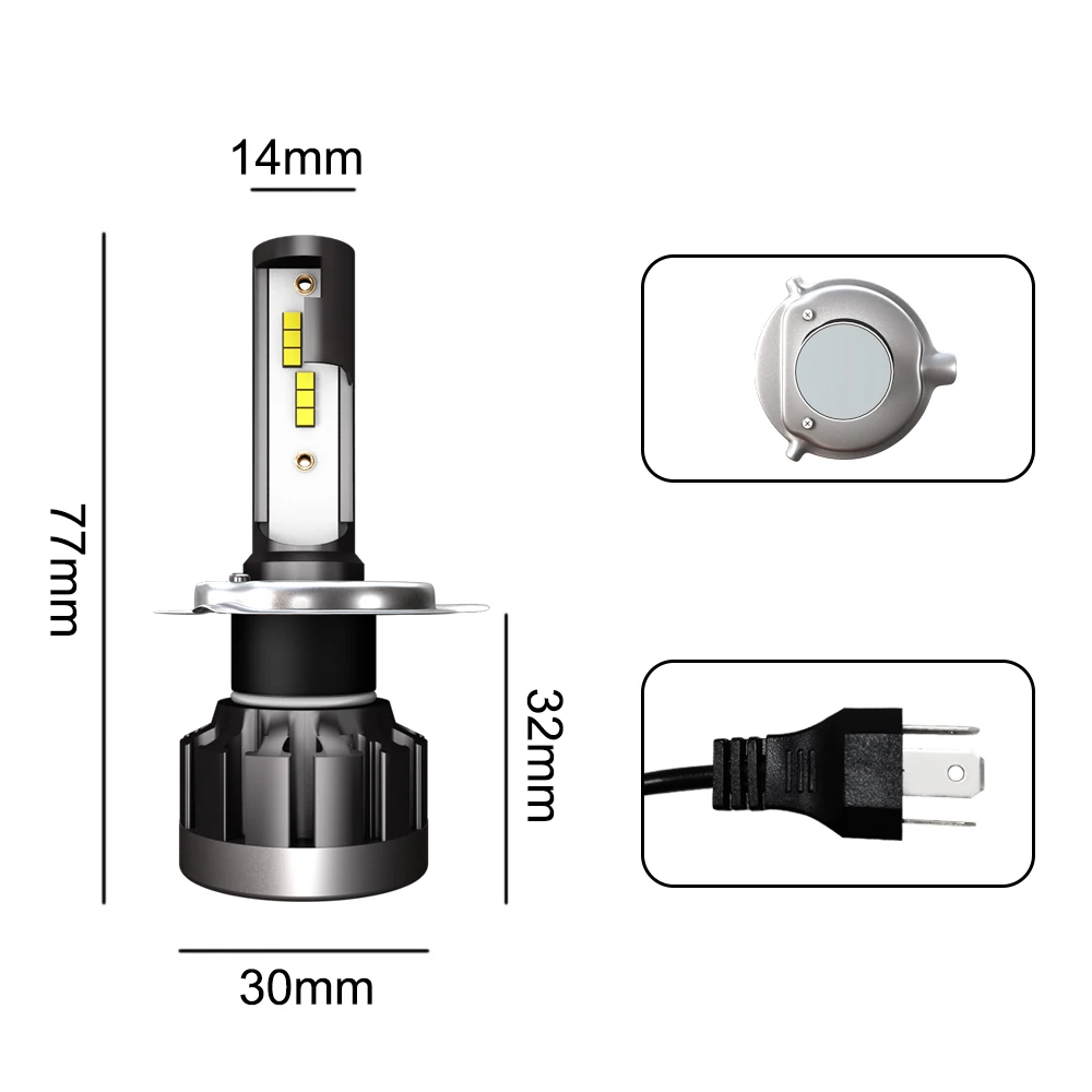 Muxall 2 шт. CSP H8 H11 лампа H4 Led H7 H1 H3 автомобильные лампы для передних фар для авто H27 881 HB3 HB4 Светодиодные Автомобильные 12В 50Вт 8000LM 6000K