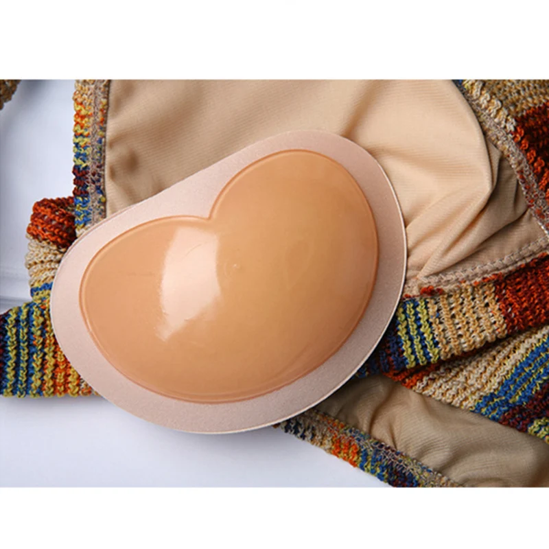 1 пара подушек для груди в форме сердца уплотненная самоклеющаяся губка пуш ап