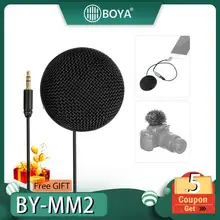 BOYA BY-MM2 мини стерео всенаправленный микрофон Conderser с пушистым ветровым стеклом для DSLR камеры смартфон ПК планшет