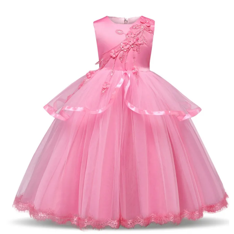Style 9 slight pink Платье для девочек; элегантное Новогоднее детское праздничное платье принцессы; свадебное платье; Детские платья для девочек; платье для дня рождения; Vestido; одежда - Цвет: Style 9 slight pink