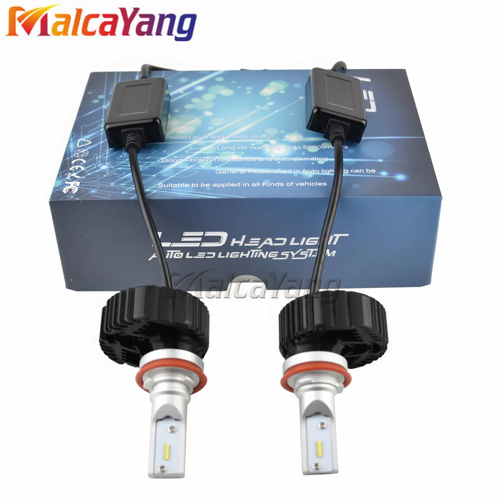 2 шт. 9005 9006 H11 H4 H7 Led H1 авто фары 4000LM 6500 к автомобильная лампа все в одном CSP Светодиодная лампа