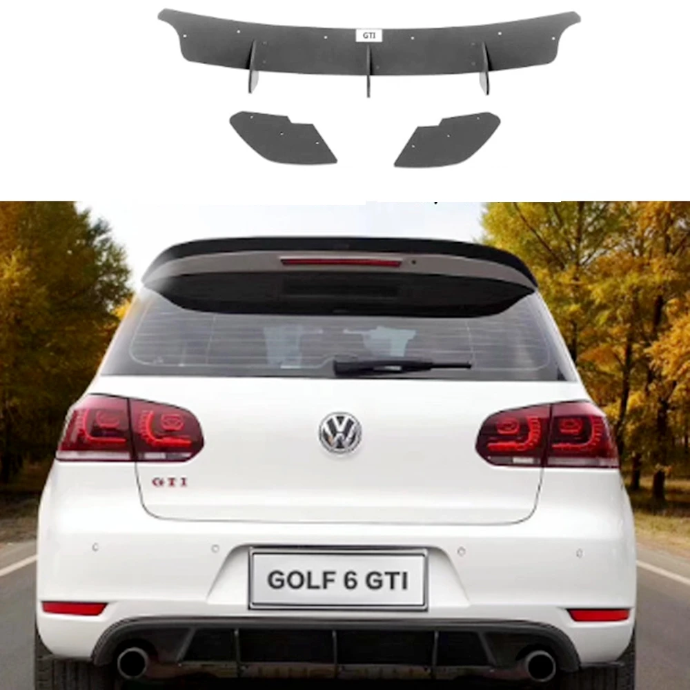 Для Volkswagen VW Golf 6 VII MK6 GTI R20 ABS черный Задний бампер для губ багажник задний спойлер протектор 3 шт. автомобильный Стайлинг