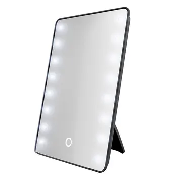 

16 LED Bathroom Tabletop Desktop Stand Battery Operated With Light Travel Cosmetic Bedroom Touch Dimmer Switch