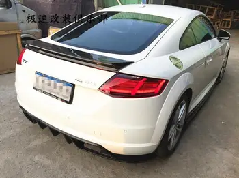 

High quality Carbon Fiber Car Rear Trunk Lip Spoiler Wing Fits For AUDI TT TTS 2015 2016 2017
