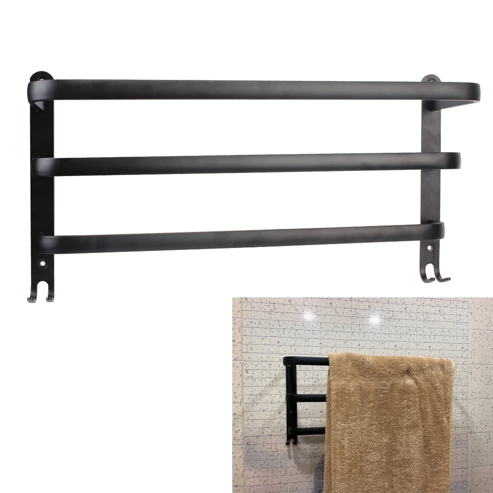 Dropship 2 Tier Wall Mounted Towel Rack Bar Rail Towel Holder