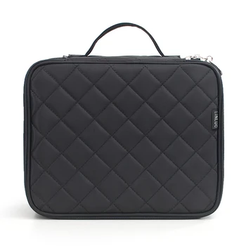 

Zipper Carry Box Makeup Bag Cosmetic Double Layer Waterproof Nylon Organizer Mesh Soft Toiletry Large Capacity Brush Storage