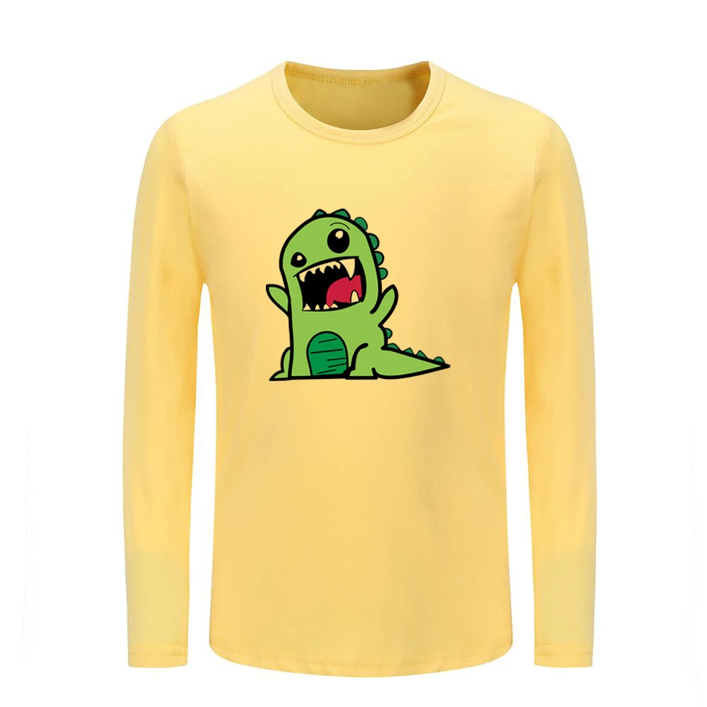 

Cute cartoon T-Rex dinosaur Pattern Kids T-shirts Childs Graphic Printing Tee Shirts Boys Girls Tops Long Sleeve Christmas Gift