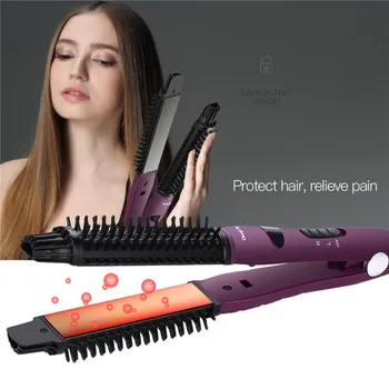 

Multifunctional Hair Comb Brush Beard Straightener Hair Curler Straighten Electric Beard Straightening Comb Quick Hair Styler