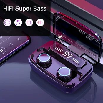 

Bluetooth Earphones V5.0 Touch Control Wireless Earbuds Earphone With 1200mAh Charging box Deep bass Headset for Mobile phone