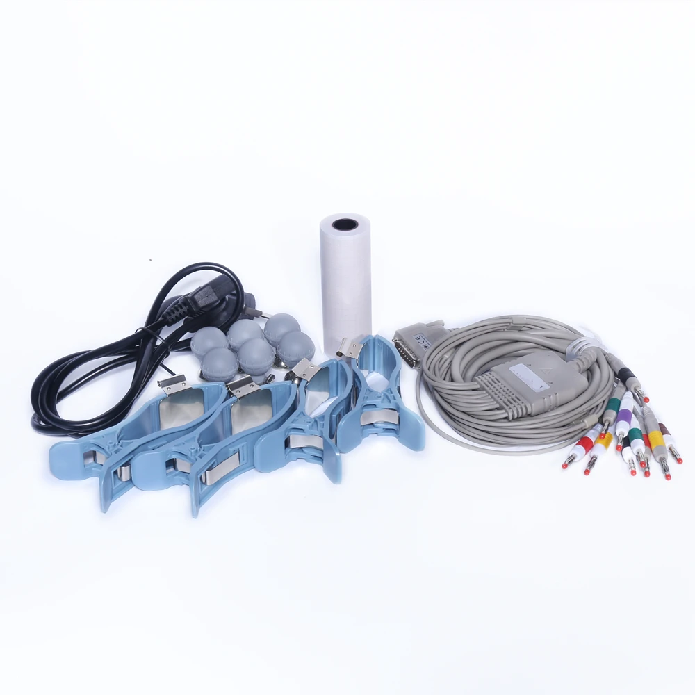 3 Three Channels Ecg Human Machine Full Keyboard 5 Inch 12 lead EKG Electrocardiograph Machine