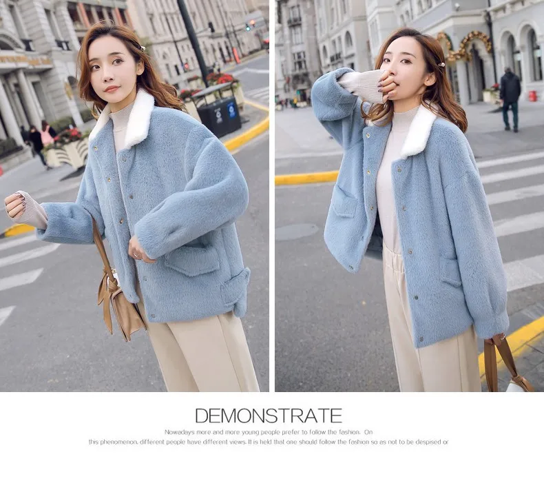 Sable Fur Short Coat Women's Autumn And Winter New Products Light Mature Loaded Fashion Loose-Fit Fold-down Collar Single B