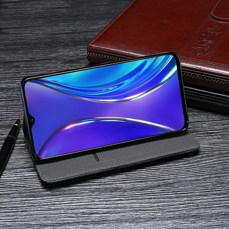 Винтажный кожаный чехол для OPPO Realme X2, чехол, роскошный флип-кошелек, чехол для OPPO Realme X2, ретро чехол с отделением для карт
