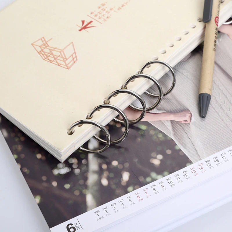 5 шт. кольцо переплет книги металлический лист на петлях кольца брелок DIY альбом
