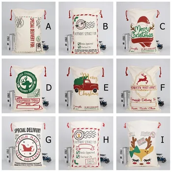 

Big Capacity Stylish Large Canvas Merry Christmas Santa Sack Christmas Stocking Reindeer Gift Storage Bag Christmas Ornaments