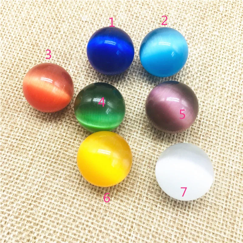 

100% natural cat eye polychromatic crystal ball 7 kinds of polychromatic quartz crystal ball